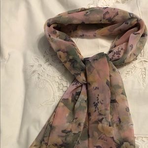 Large sheer floral scarf